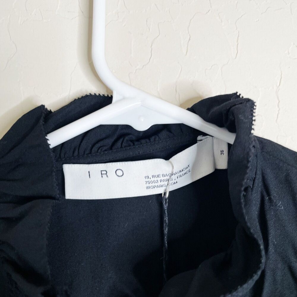 NEW IRO Black Ruffle Mini Dress - Picture 6 of 7